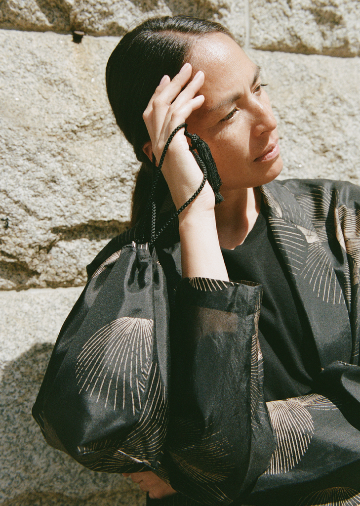 Silk Shell Shawl Collar Jacket