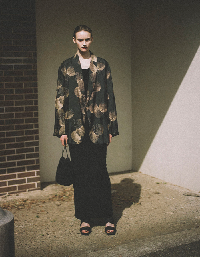 Silk Shell Shawl Collar Jacket