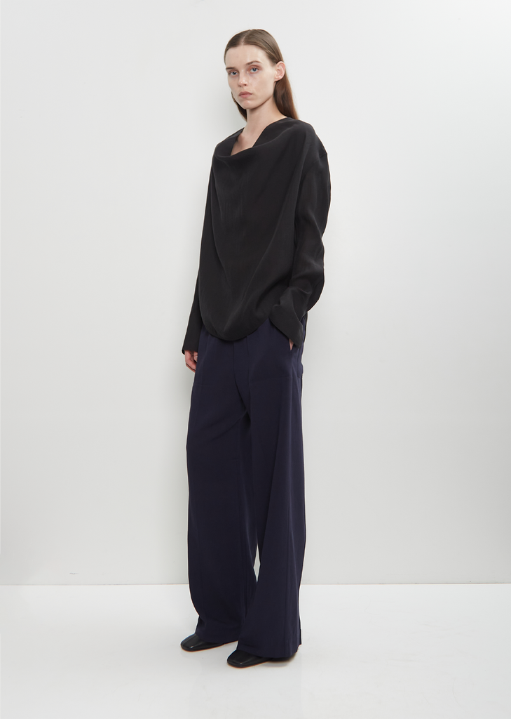 Lyocell Organza Cowl Blouse