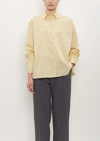 Cotton Silk Small Pocket Shirt — Lemon