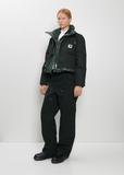 Cotton Canvas Cropped Duck Puffer Jacket