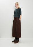 Pleated Culotte Cotton Pants