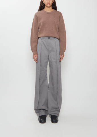 Curved Cotton Twill Pants