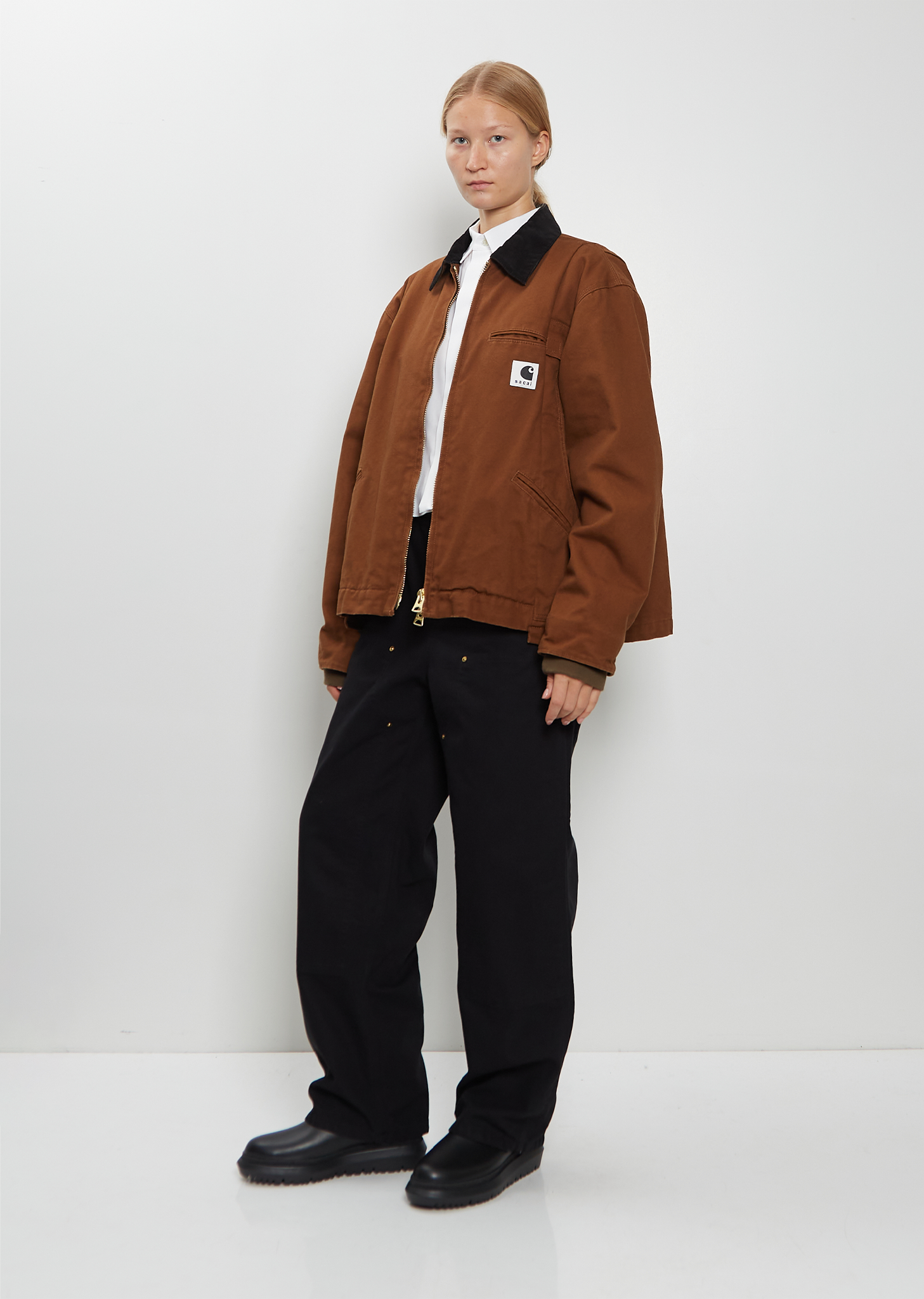 Washed Cotton Canvas Duck Jacket — Dark Beige – La Garçonne Washed Cotton Canvas Duck Jacket — Dark Beige – La Garçonne