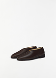 Piped Leather Crepe Slippers