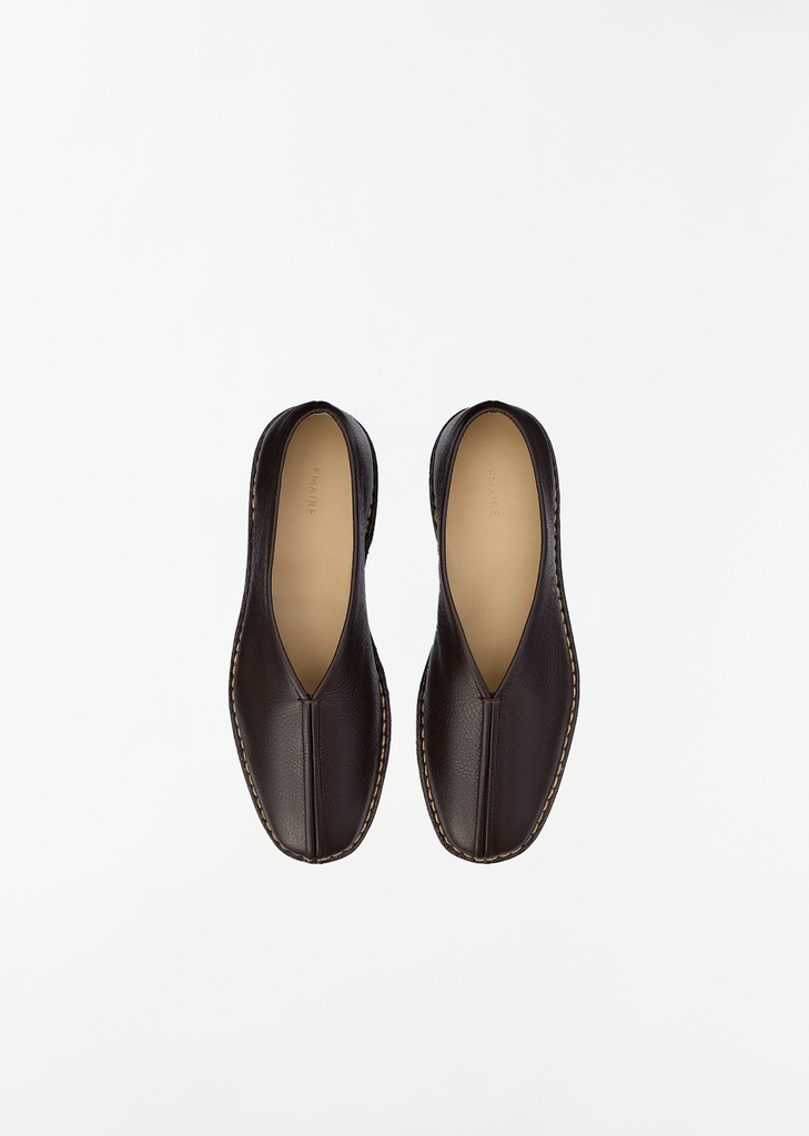 Piped Leather Crepe Slippers