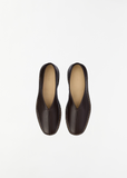 Piped Leather Crepe Slippers