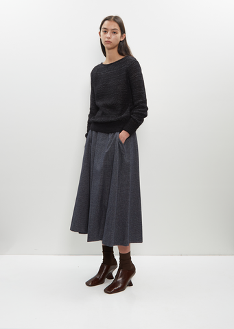 Cotton-Mohair Blend Fjord Sweater — Dark Grey