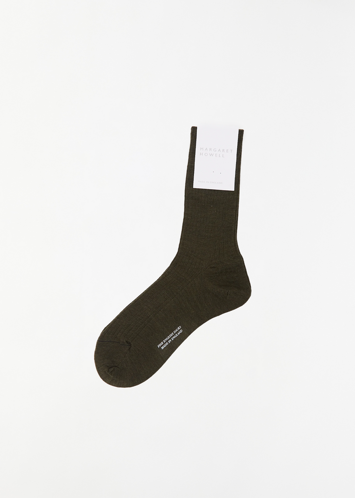 Full Rib Sock — Dark Olive