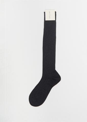 Cotton Bio College Socks — Dark Grey Melange