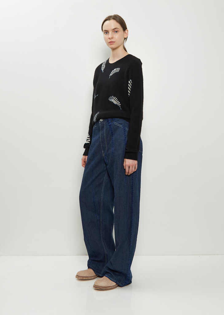 Cotton Denim Loose Fit Pants