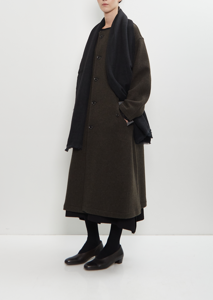 Hokkaido Melange Cashmere Stole — Black