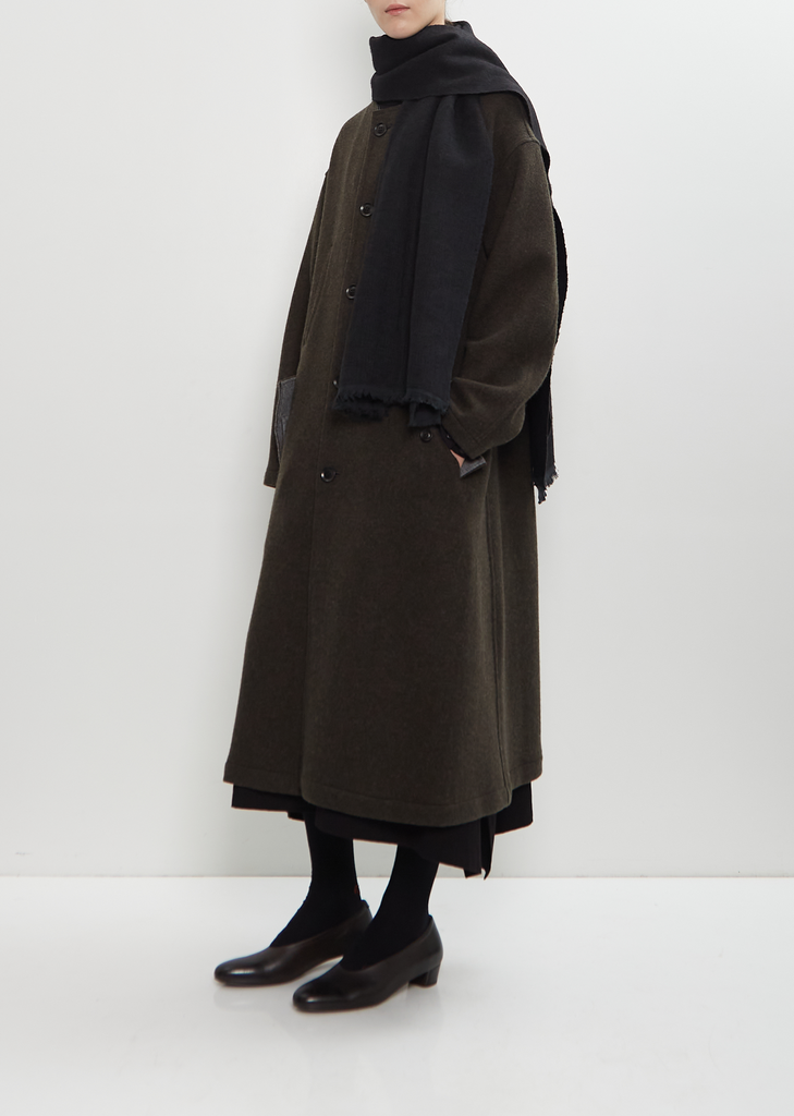 Hokkaido Melange Cashmere Stole — Black