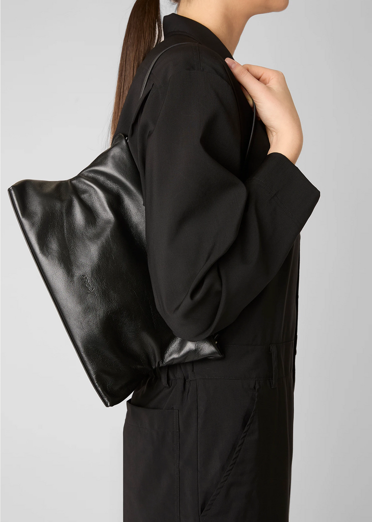 Dipi Leather Pochette Bag — Black
