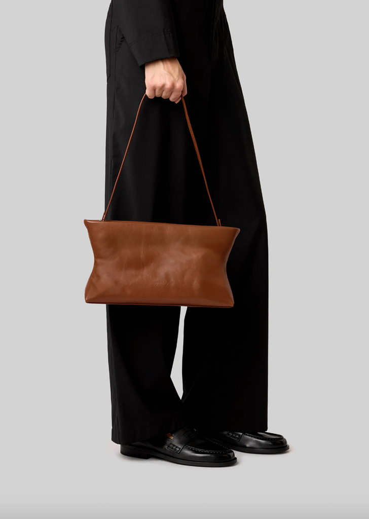 Dipi Leather Pochette Bag — Basalt