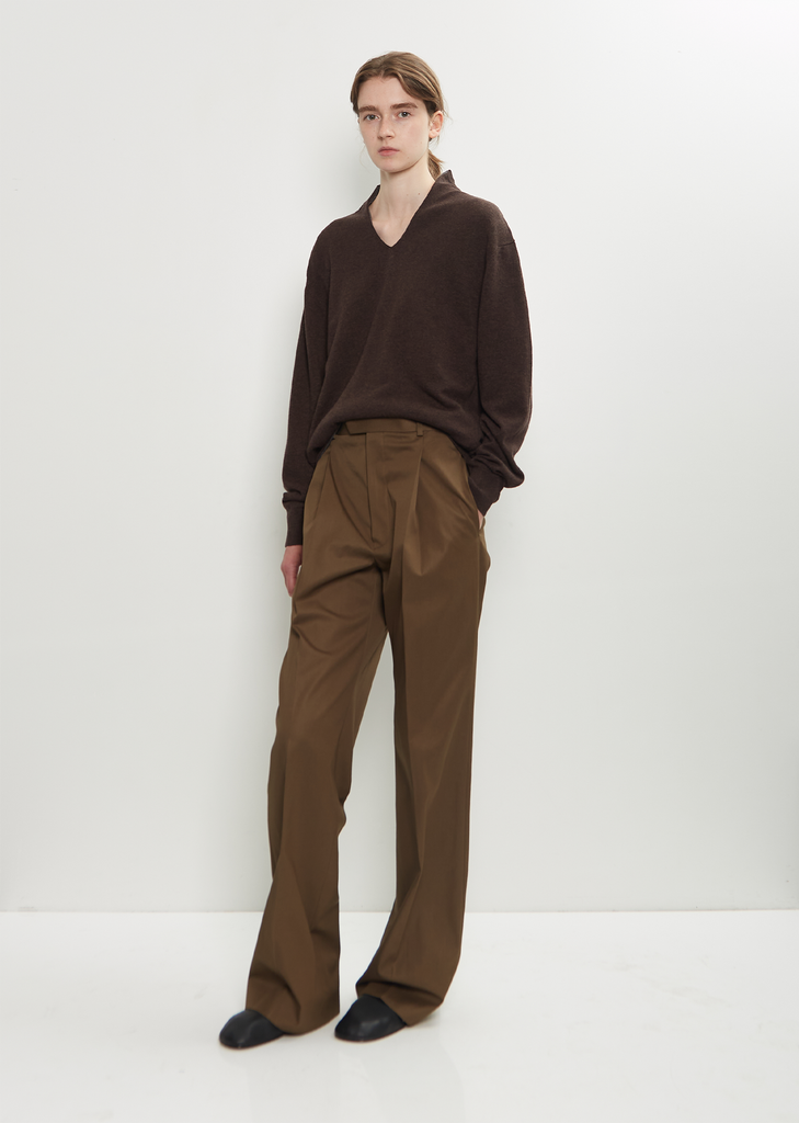 Cotton Pleat-Front Trouser