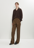 Cotton Pleat-Front Trouser