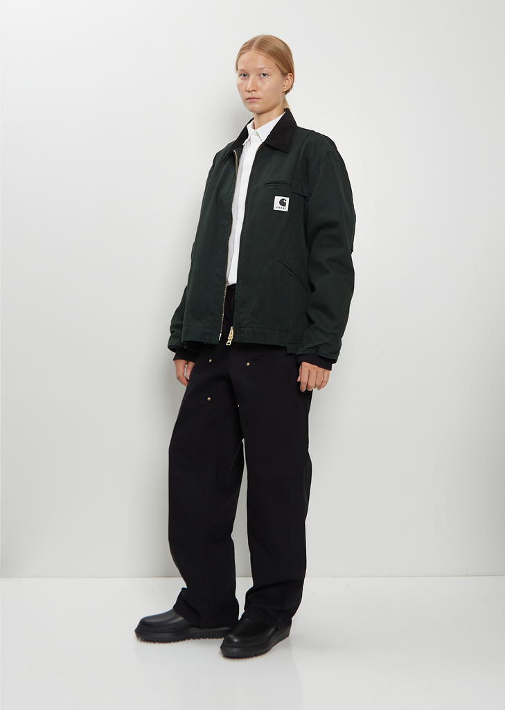 Washed Cotton Canvas Duck Jacket — Green