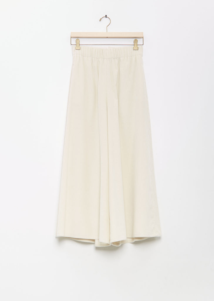 Cotton Silk Corduroy Gaucho Pants — Ivory