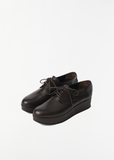 Lace- Up Platform Derby — Dark Brown