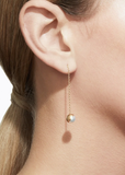 Half Pearl Chain Earring 45°
