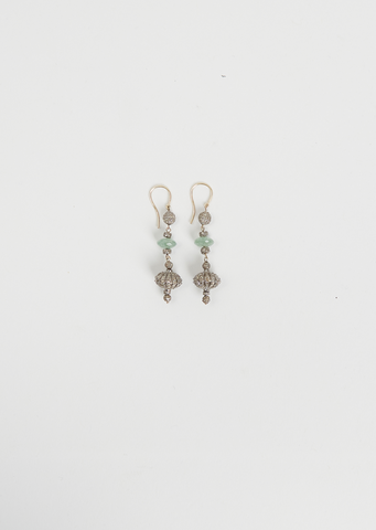 Globetrotter Green Strawberry Quartz Diamond Earring
