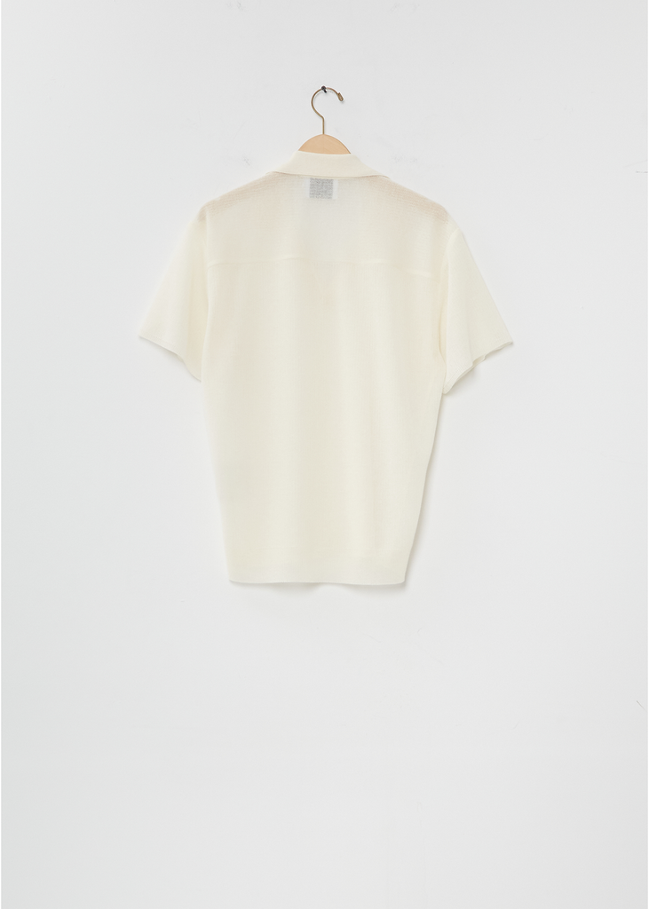 Ramie Knit Skipper Top — Off White