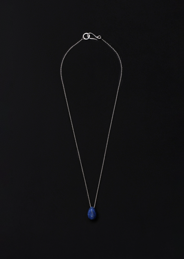 Tiny Lapis Egg Pendant