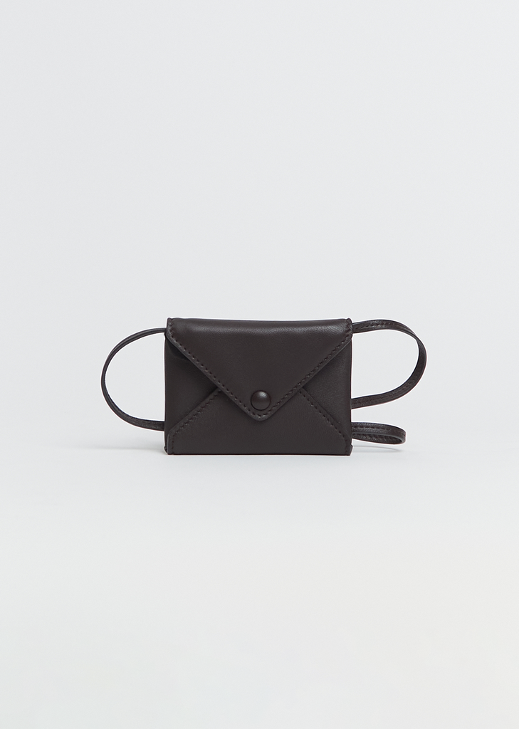 Mini Leather Envelope — Dark Brown
