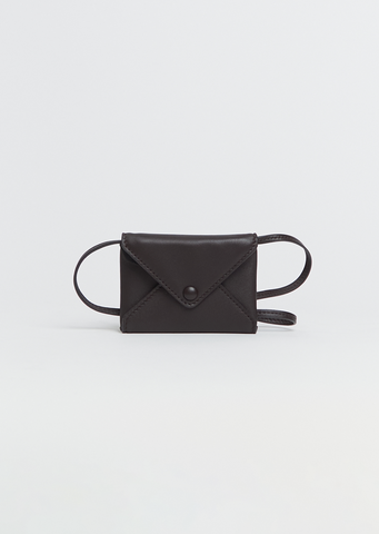 Mini Leather Envelope — Dark Brown