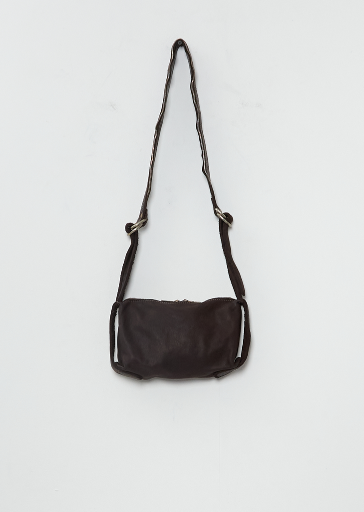 Leather Crossbody Bag, Small — Dark Brown