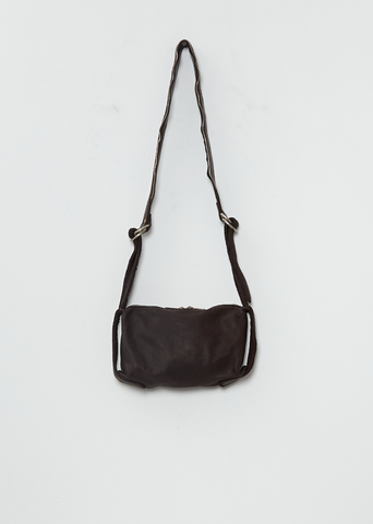 Leather Crossbody Bag, Small — Dark Brown