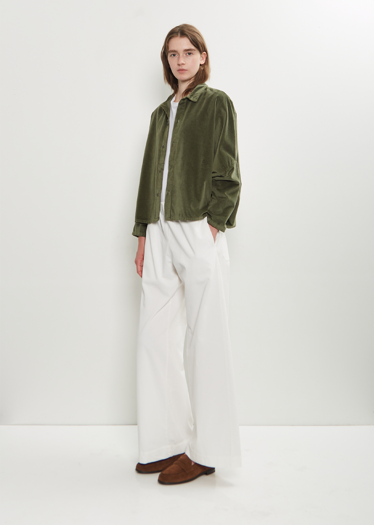 Tina Cotton Velvet Shirt — Forest