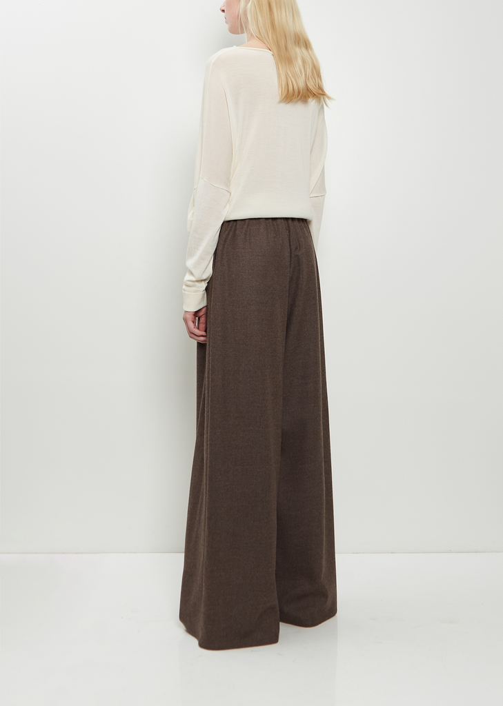 Wool Flannel Full Pants  — Dark Taupe