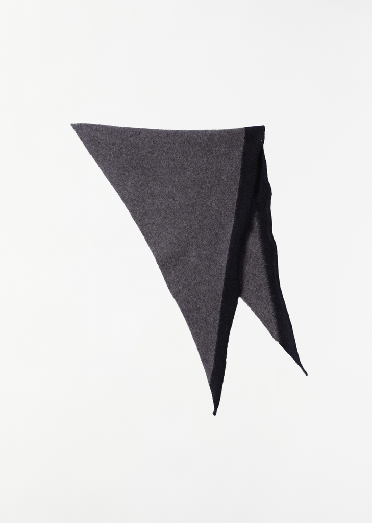 Tipped Wool Scout Scarf — Grey / Ink