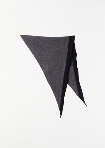 Tipped Wool Scout Scarf — Grey / Ink