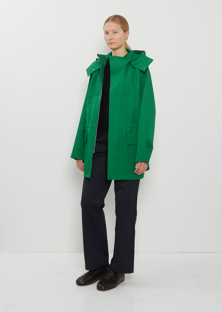 Bonded Cotton Gabardine Blouson — Green