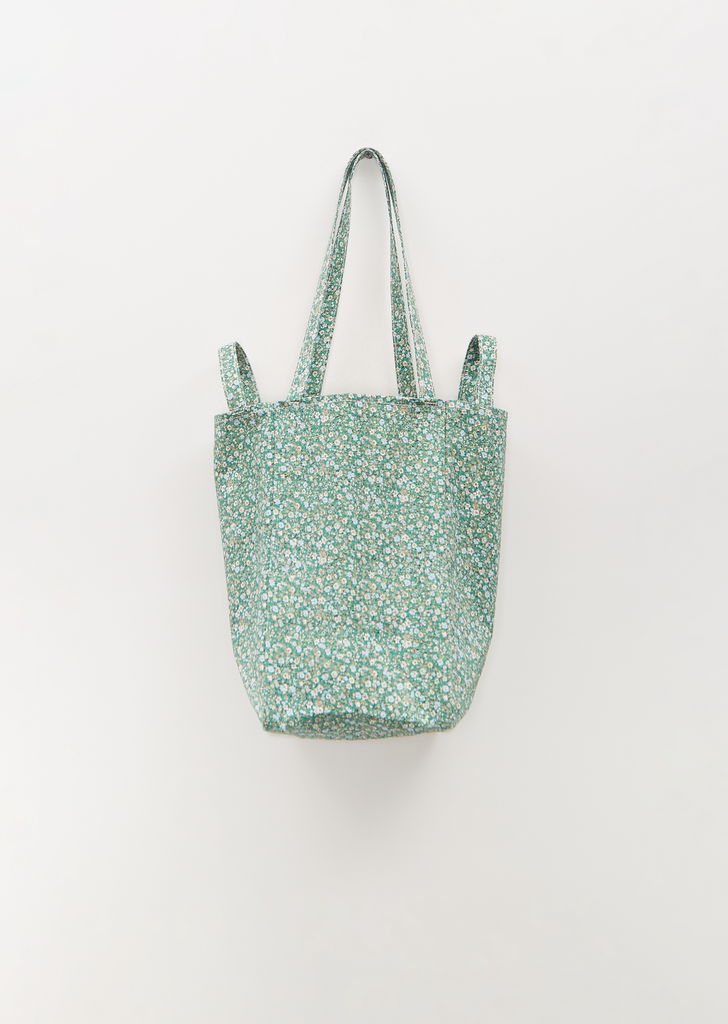 Cotton Flower Tote M — Green