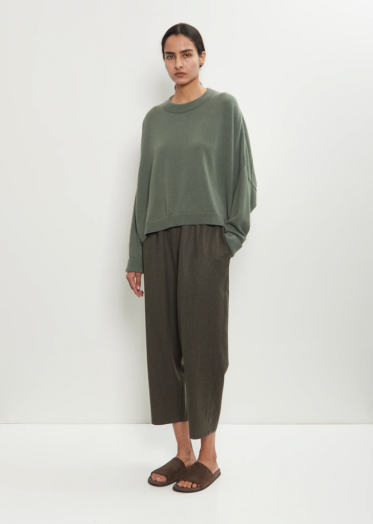 Wool Flannel Carrot Pants — Loden