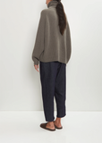 Cashmere Ribbed Raglan T-Neck Sweater