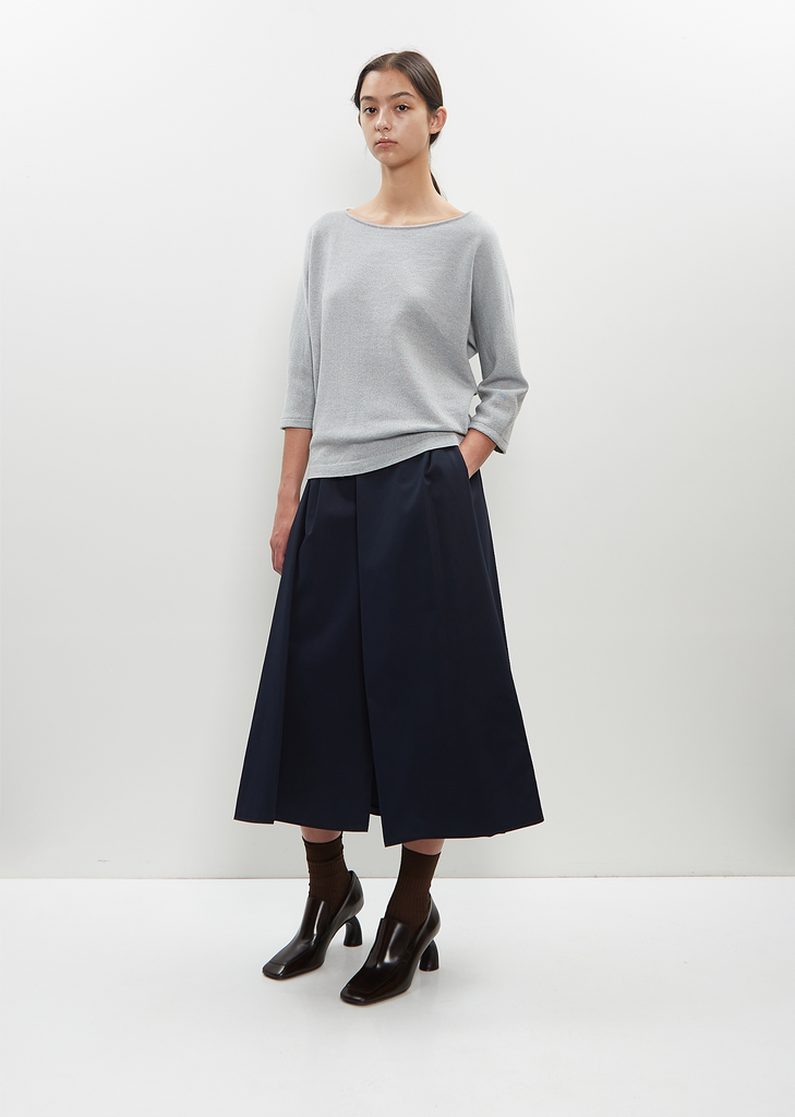 Merino Wool-Cotton Unita Boatneck Sweater — Dusty Grey