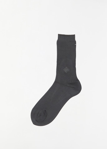 Embroidery Socks — Grey