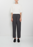 Wool Flannel Carrot Pants — Medium Grey