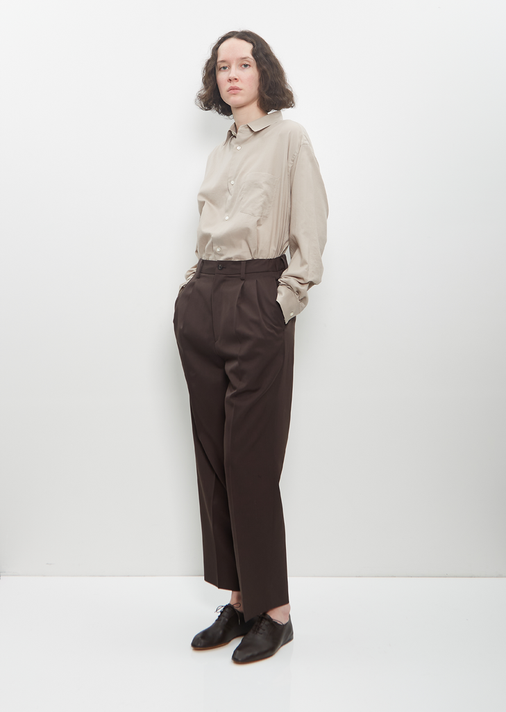 Two Tuck Easy Trousers — Grey Khaki