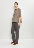 Linen Wool Wide Pull On Pant — Stone
