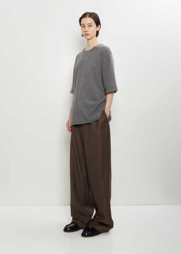 Raven Mercerized Wool Sweater — Anthracite Melange