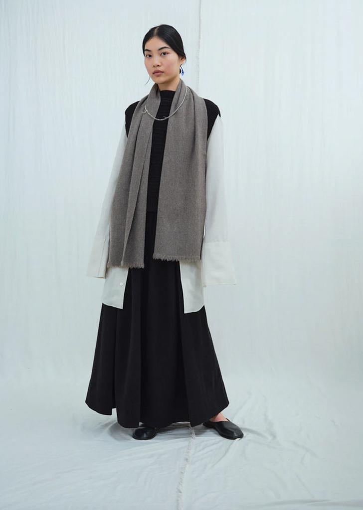 Nomad Classic Skinny Scarf — Natural Yak Grey