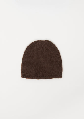 May Cashmere Silk Beanie — Umbra / Dark Taupe