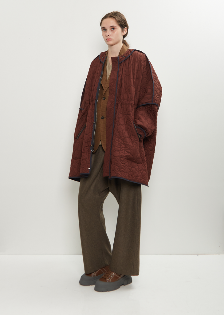 Sungjin Recycled Poly Reversible Cape — Navy / Hazel