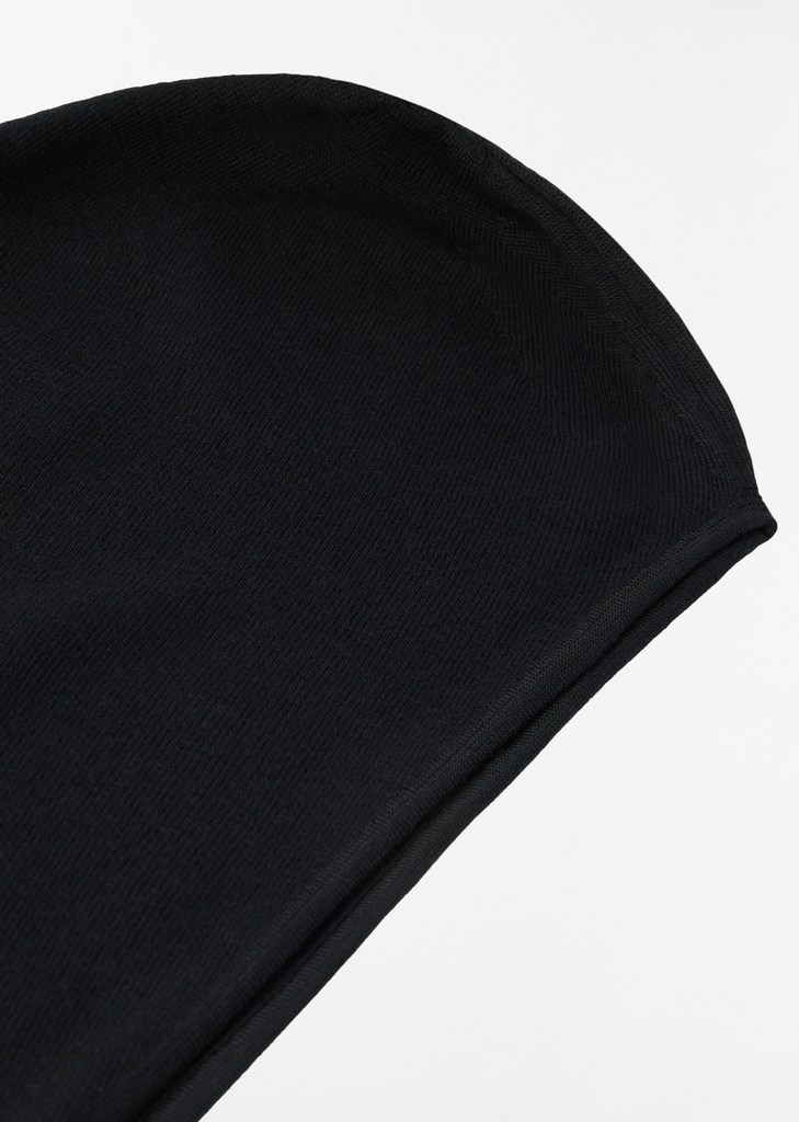 Merino Wool Head Scarf — Black